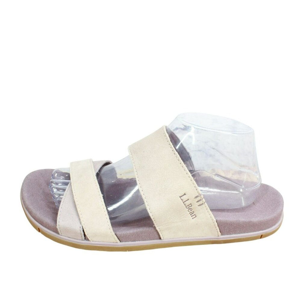 LL Bean Go-Anywhere Purple Leather Slip-On Comfort Strap Sandals Size 10 M